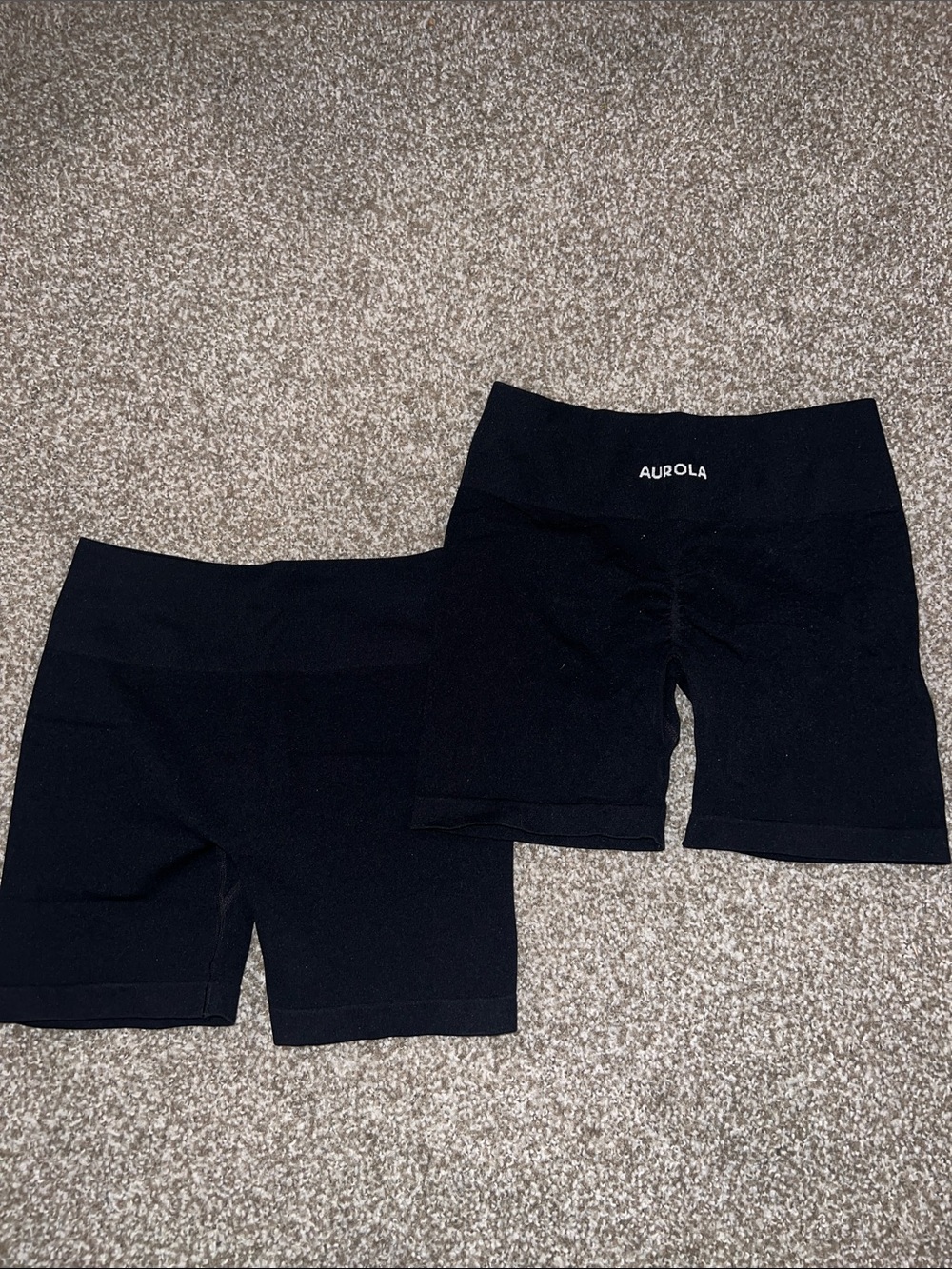 Aurora Black Athletic Bike Shorts with Scrunch